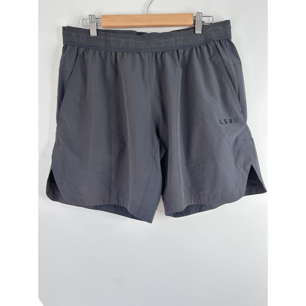 LSKD Mens Rep Shorts Charcoal Grey Athletic Training Gym Workout Size 38